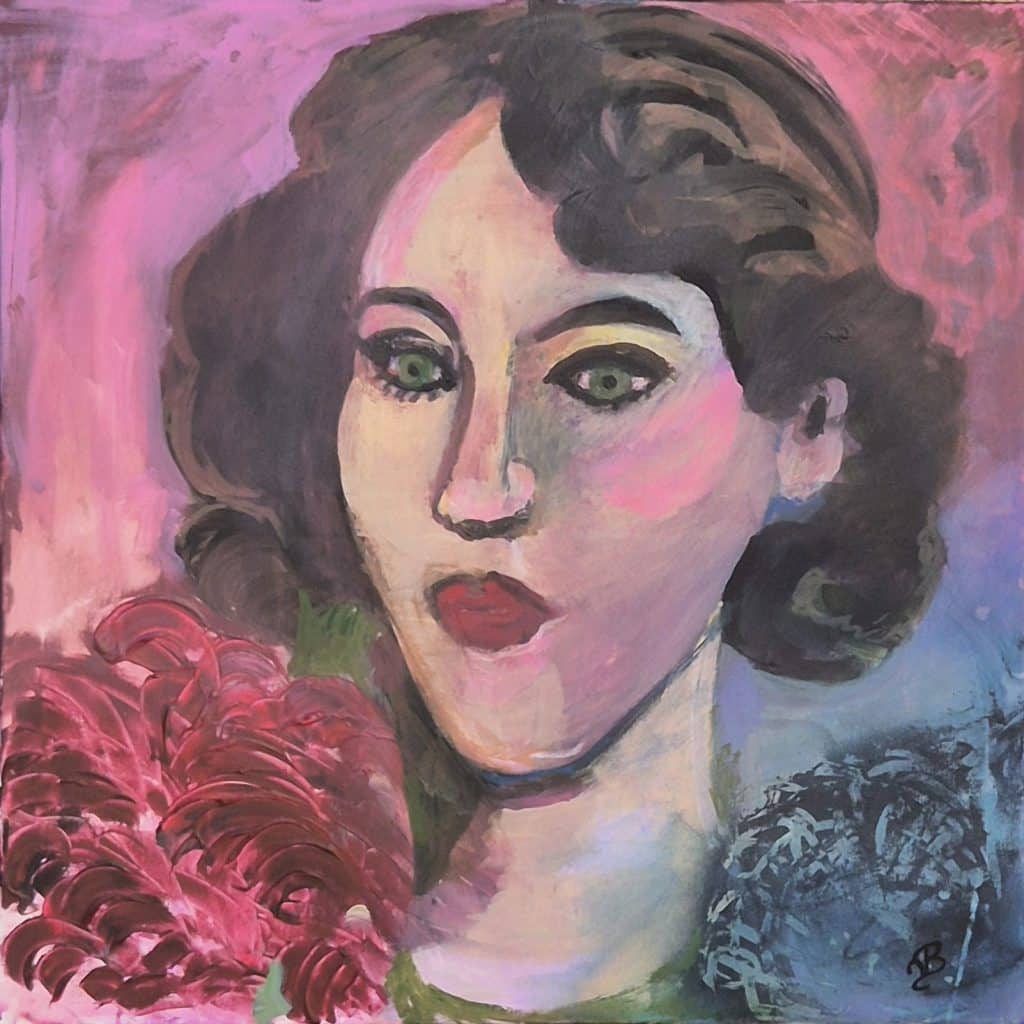 Portrait en Roses et Bleus