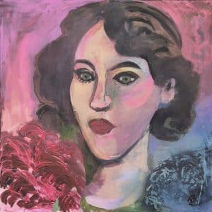 Portrait en Roses et Bleus